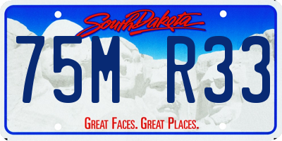 SD license plate 75MR33
