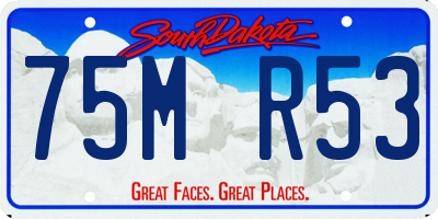 SD license plate 75MR53