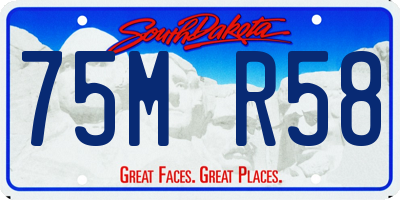 SD license plate 75MR58