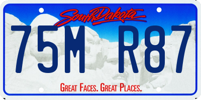 SD license plate 75MR87