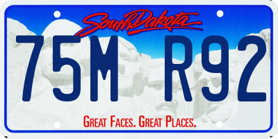 SD license plate 75MR92