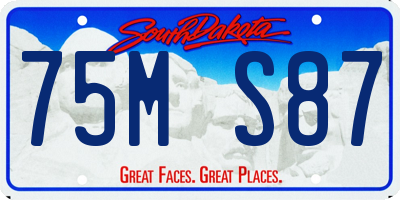 SD license plate 75MS87