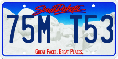 SD license plate 75MT53