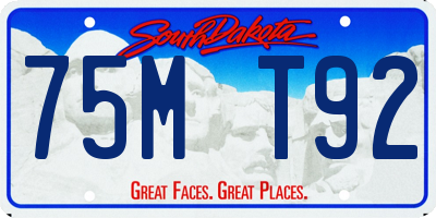 SD license plate 75MT92