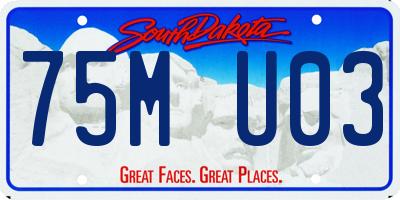 SD license plate 75MU03