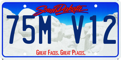 SD license plate 75MV12