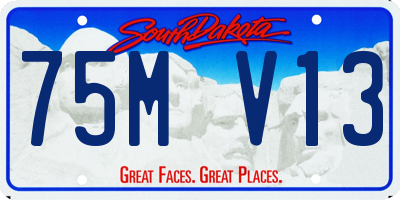SD license plate 75MV13