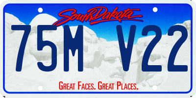 SD license plate 75MV22