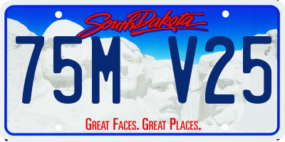 SD license plate 75MV25