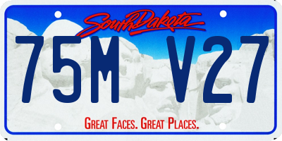 SD license plate 75MV27