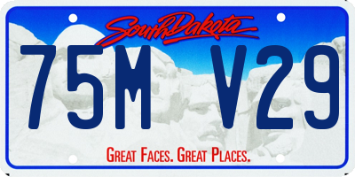SD license plate 75MV29