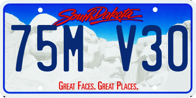 SD license plate 75MV30