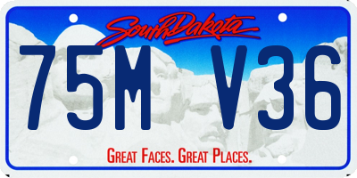 SD license plate 75MV36