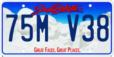 SD license plate 75MV38