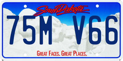 SD license plate 75MV66