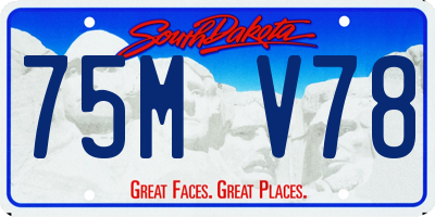SD license plate 75MV78