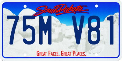 SD license plate 75MV81