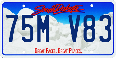 SD license plate 75MV83