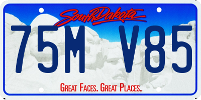 SD license plate 75MV85