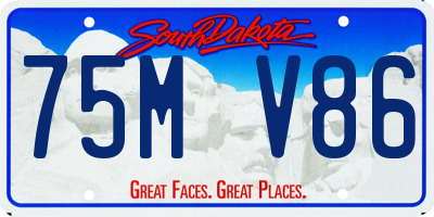 SD license plate 75MV86