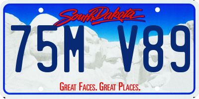 SD license plate 75MV89
