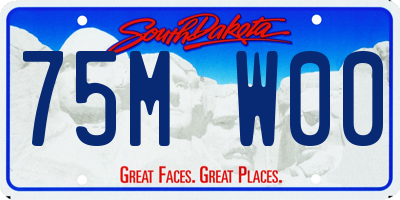 SD license plate 75MW00