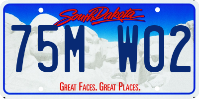 SD license plate 75MW02