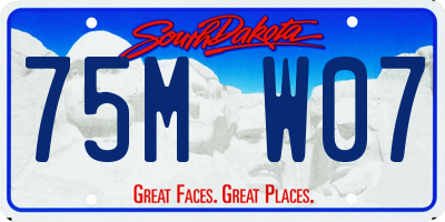 SD license plate 75MW07