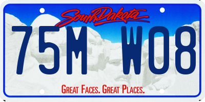 SD license plate 75MW08
