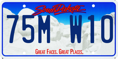 SD license plate 75MW10