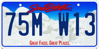 SD license plate 75MW13