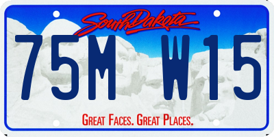 SD license plate 75MW15