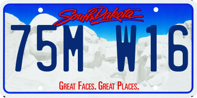 SD license plate 75MW16
