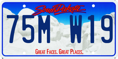 SD license plate 75MW19