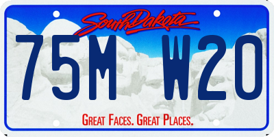 SD license plate 75MW20
