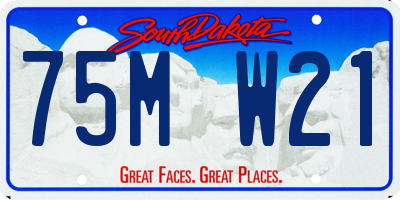 SD license plate 75MW21