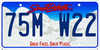 SD license plate 75MW22