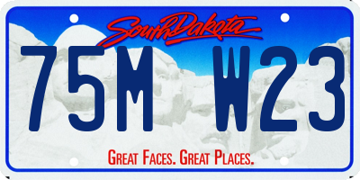 SD license plate 75MW23