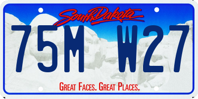 SD license plate 75MW27