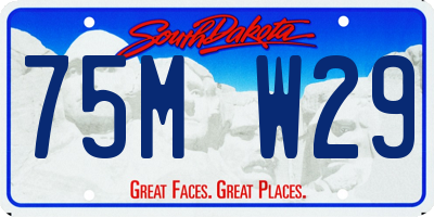 SD license plate 75MW29