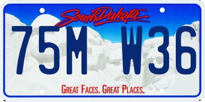 SD license plate 75MW36
