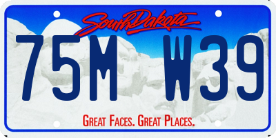 SD license plate 75MW39