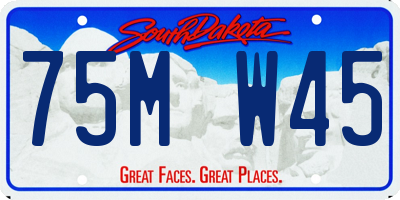 SD license plate 75MW45