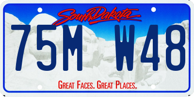 SD license plate 75MW48