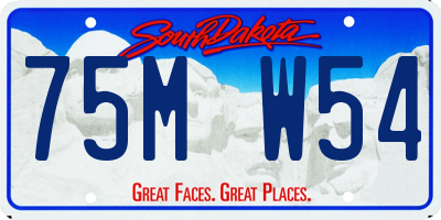 SD license plate 75MW54