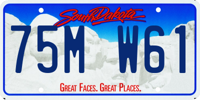 SD license plate 75MW61