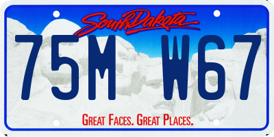 SD license plate 75MW67