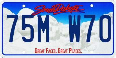 SD license plate 75MW70