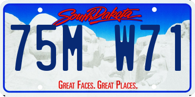 SD license plate 75MW71