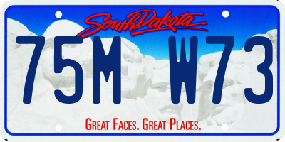 SD license plate 75MW73